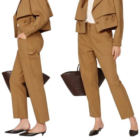 THAKOON Straight Cargo Twill Carpenter Trouser Pants - Picture 3 of 14